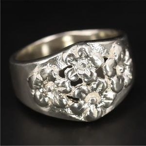 Sterling Silver - NF CHAPAL ZENRAY Flower Tapered Ring Size 7 - 5.5g